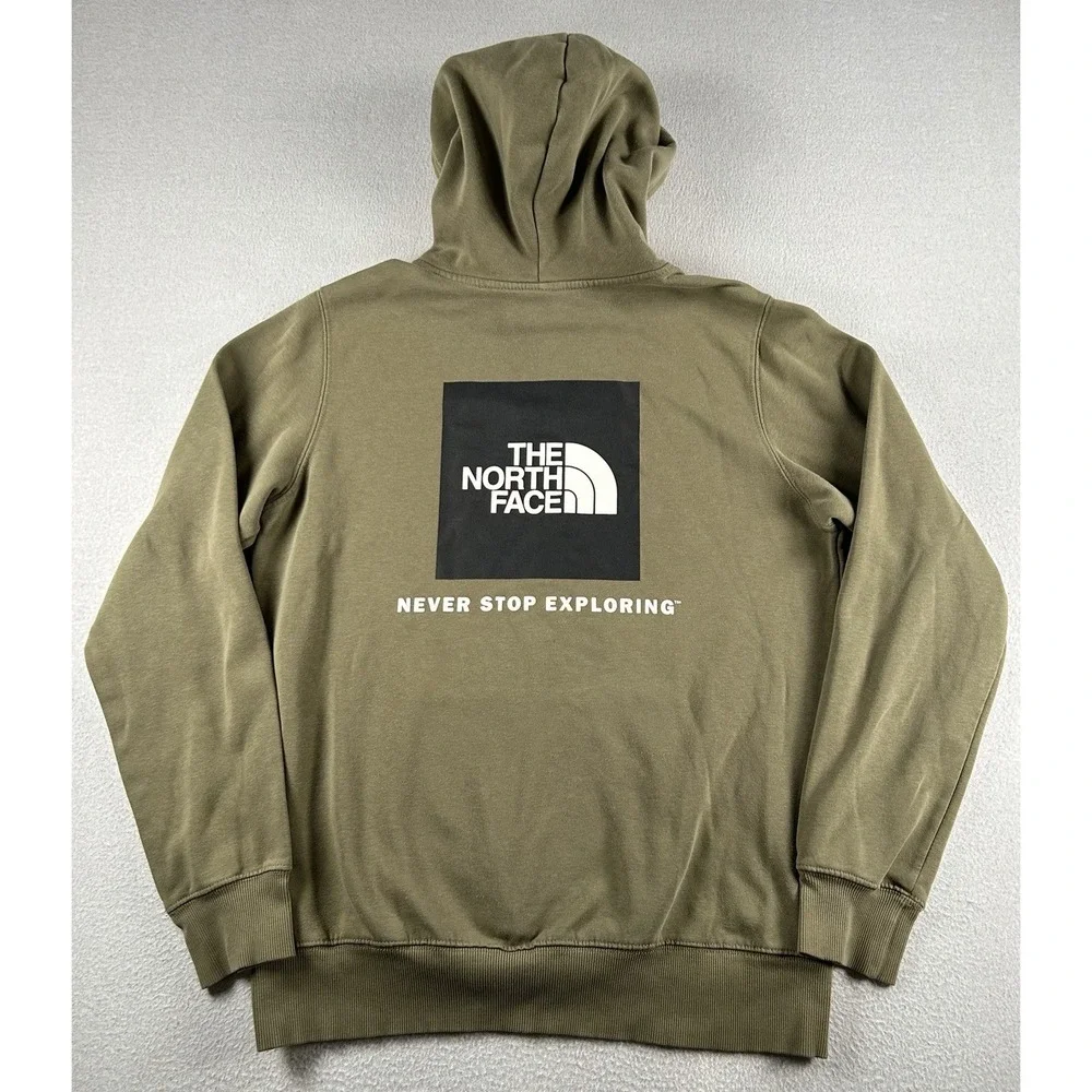 The North Face Hoodie Mens S Small Green Half Dome Pullover Fleece Sweatshirt
